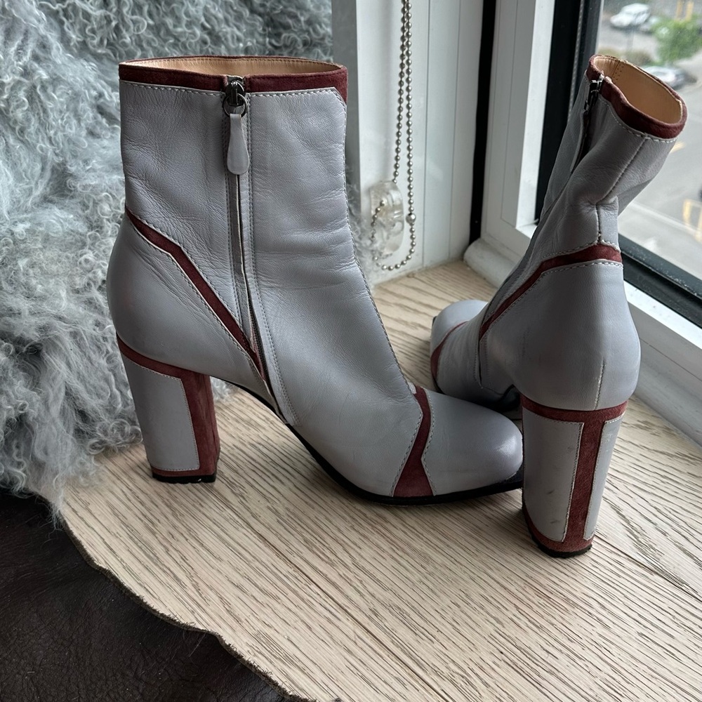 Viktor & Rolf Gray and Brown Heeled Boots